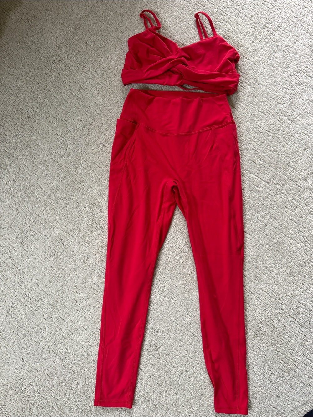 BuffBunny Red High-Waist Leggings and Matching bra